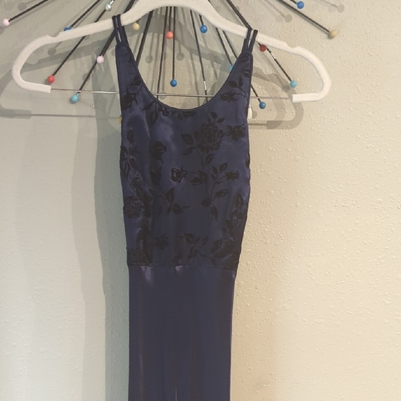 Y2K Fairycore Be Smart Made In USA Maxi Dress Sz 3/4 Velvet Prom Homecoming - Picture 1 of 15